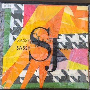 Sassy Jones Regina Oversized Multicolor Geometric Scarf